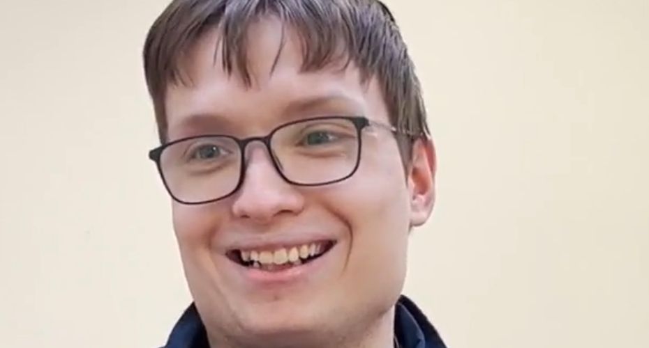 Aidan wearing glasses
