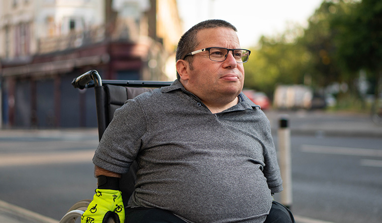 An image of a man in a wheelchair