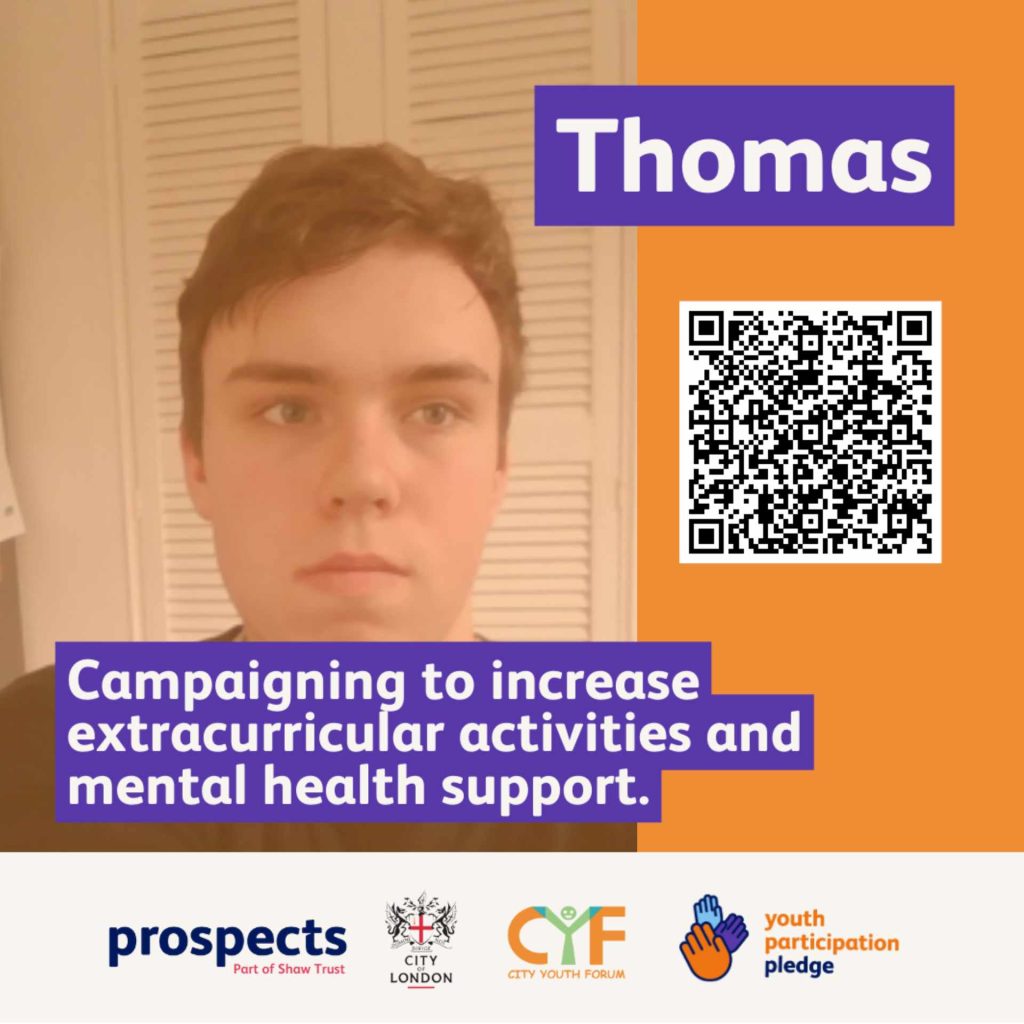 Thomas - Campaigning to increase extracurricular activities and mental health support