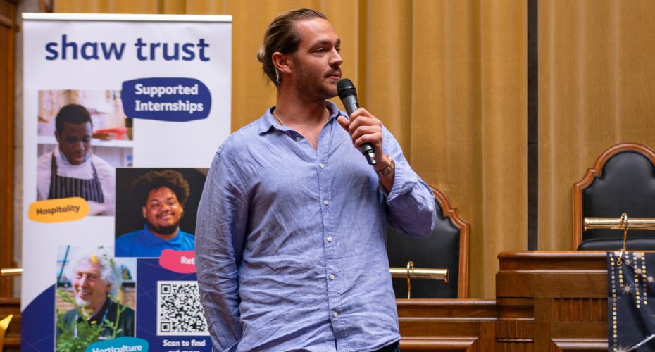 Ned from Sambrook’s Brewery giving a speech at the Wandsworth Graduation Ceremony in July 2024.