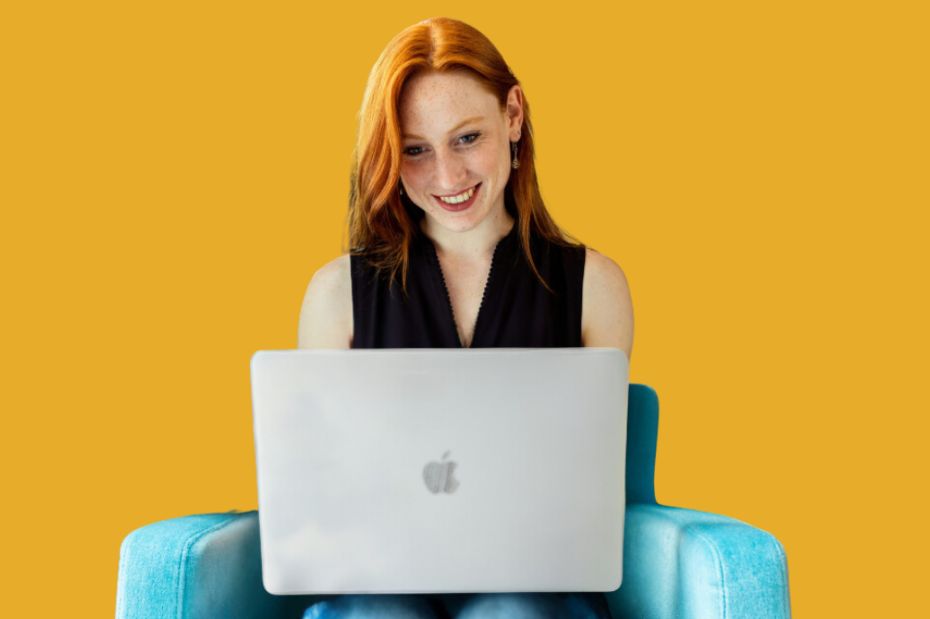 Woman using a laptop