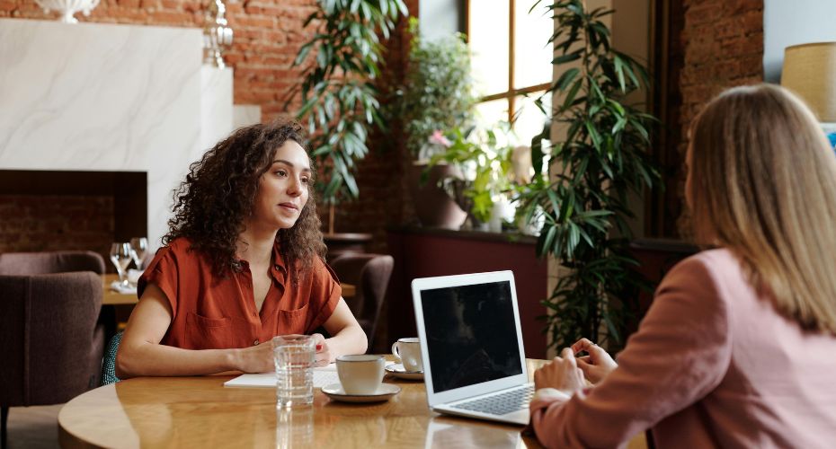Two women having a conversation