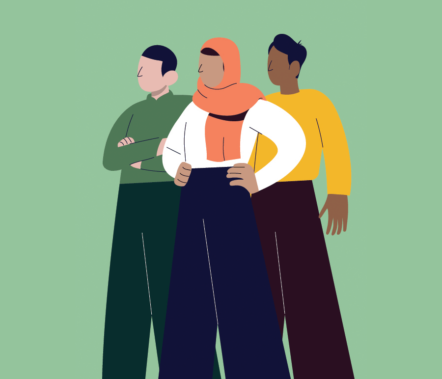 illustration of three people