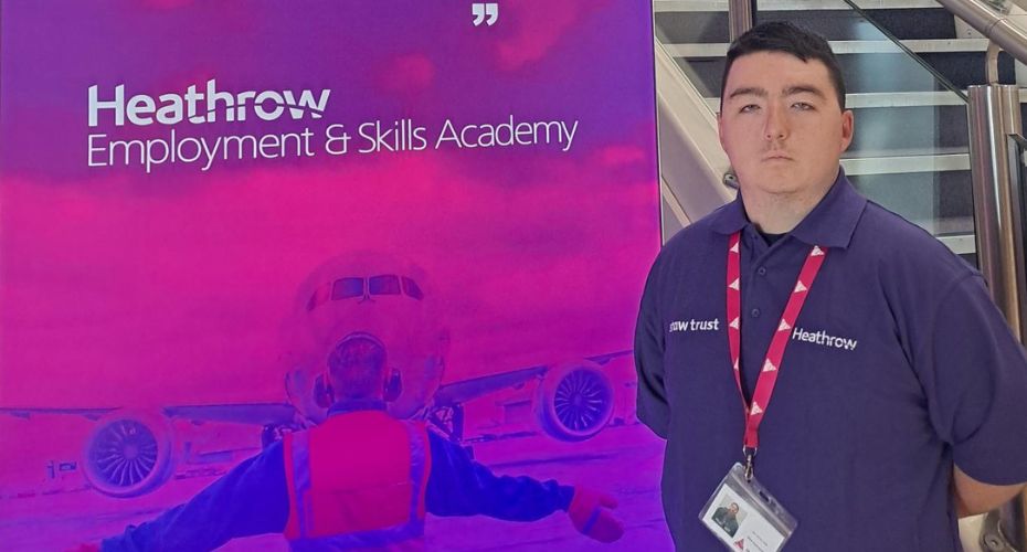 Man standing in front of Heathrow Employment and Skills Academy