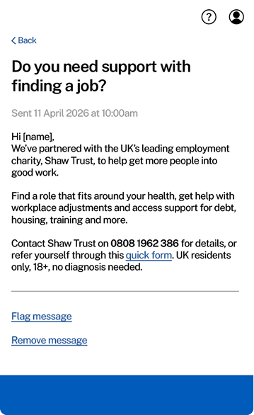 NHS app message thumbnail