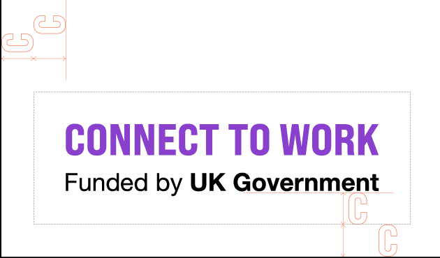 Connect to work funded by UK government logo