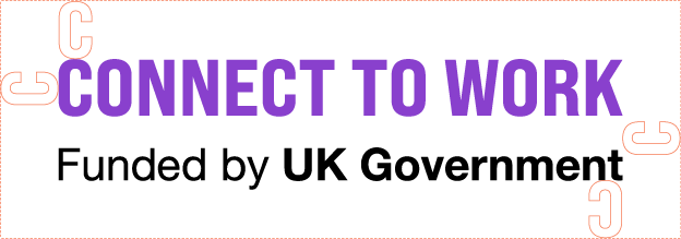 Connect to work funded by UK government logo