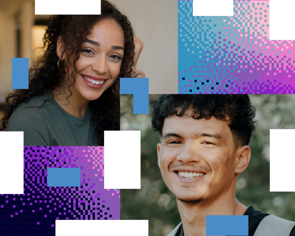 two people in a box style design