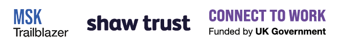 MSK Trailblazer, Shaw Trust, Connect to Work logo