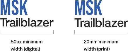 MSK Trailblazer logo minimum sizing