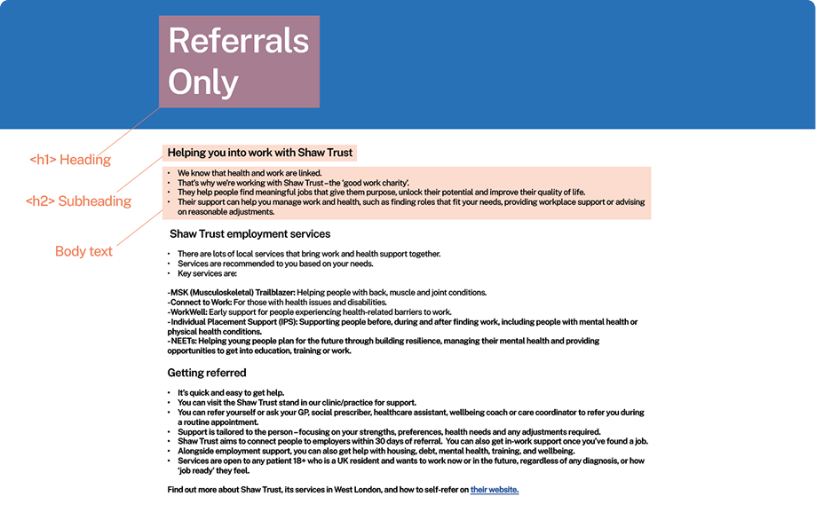 Referrals web page thumbnail